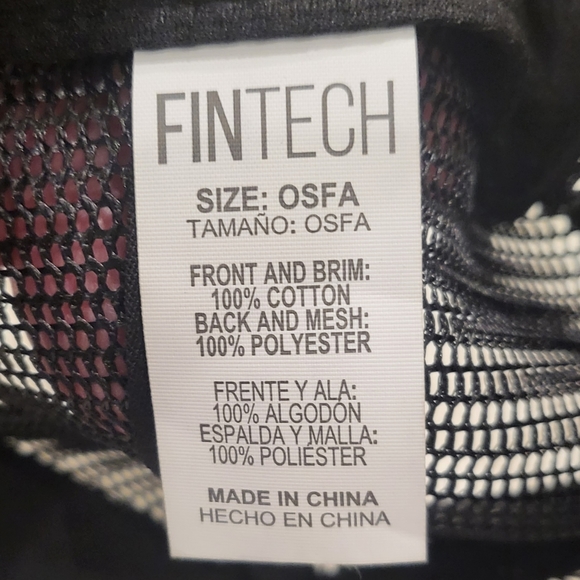 New Fintech Fishing Logo Snapback Hat Navy Blue and Black - Picture 6 of 6